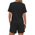 thumbnail image 4 of Sundazz Lounge Sets for Women Summer 2 Piece Outfits V Neck Shirts and Shorts Sets Casual Matching Sets, 4 of 7
