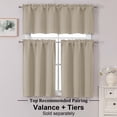 thumbnail image 3 of Chyhomenyc Short Blackout Curtains 24 Inch Length, Rod Pocket Kitchen Curtains for Small Windows, Half Window Tier Curtains for Basement Cabinet Camper RV Bunk, 2 PCS, Each 30Wx24L, Biscotti Beige, 3 of 8