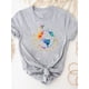 thumbnail image 4 of Camiseta con estampado de dibujos animados de dinosaurios y amor, ropa de verano de manga corta para mujer, camiseta básica gris, camiseta gráfica de moda, 4 of 5