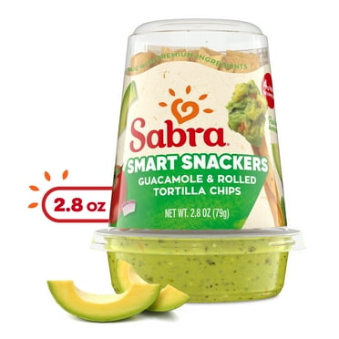 Sabra Snackers Fresh Guacamole Dip and Rolled Tortilla Chips, Made with Real Hass Avocados, 2.8 oz (1 Pack)