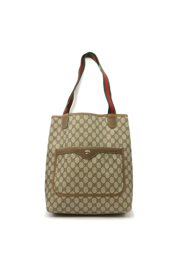 Pre-Owned GUCCI Gucci Tote Bag Shoulder GG Supreme Sherry Leather Old Women's