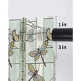 thumbnail image 6 of Dark Green Grass Curtains 45 Inch Length,Sheer Curtains for Bedroom Living Room Window Flower Dragonfly Retro Pastoral Rustic Rod Pocket Drapes Kitchen Curtains Small Half Window 52"x45" 2 Panels, 6 of 7