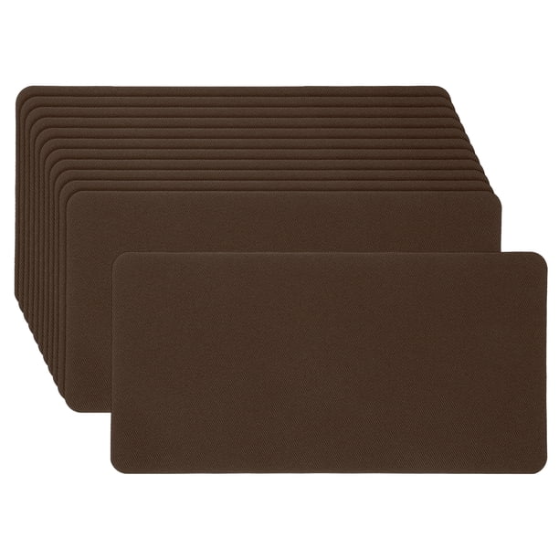 Uxcell 12 Piezas Parches de Planchar de Mezclilla para Ropa Parches de Mezclilla de Color Marrón Oscuro