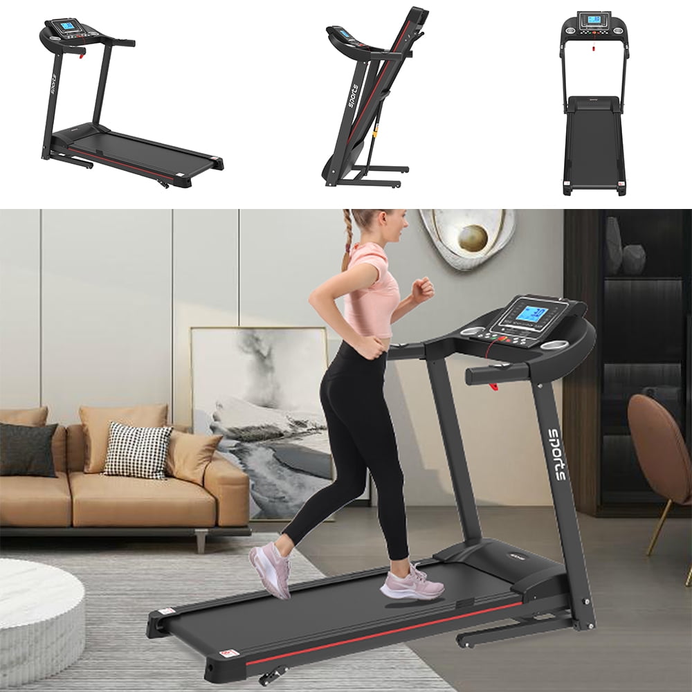 Gplesas Easy Assembly Treadmill Folding MP3 Music Treadmills Electric