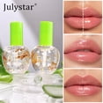 thumbnail image 6 of 3-in-1 Hydrating Gold Foil Lip Oil by Julystar, Clear Transparent Gloss Texture Aloe Extract Fast Absorbing Smoothing Fine Lines Long Wear High Shine Lip Treatment All Skin Tones, 6 of 6