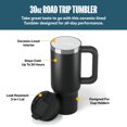 thumbnail image 2 of RTIC Road Trip 30 oz Leak-Resistant Straw Lid Ceramic Lined Tumbler, Black, 2 of 7