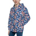 thumbnail image 2 of Naloa Rose Flowers Teenage Zipper Hoodie, Long Sleeve Zip Up Hoodies Casual Jackets Tops for 7-12 Years-Small, 2 of 6