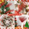 thumbnail image 5 of 12 Pack Artificial Glitter Berry Stem Ornaments, 17in Christmas Decorations Picks Glittery Bead Sticks Branches for Christmas Tree Decor DIY Wreath Crafts Home Decor, Red, 5 of 6