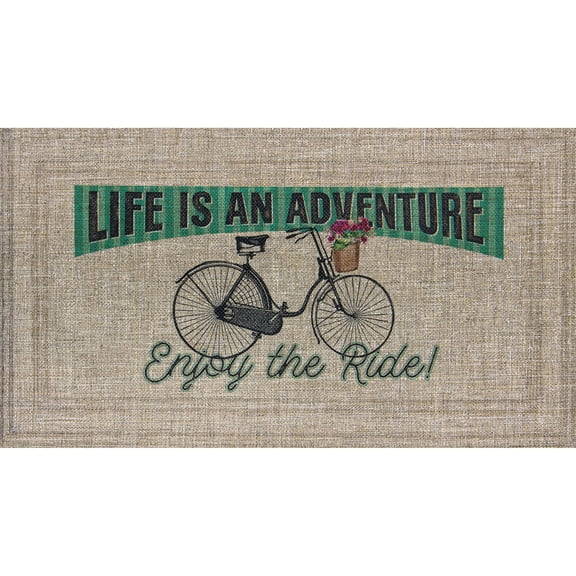Mainstays Soho Sisal Enjoy The Ride Bicycle Doormat, 20"x36"