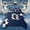 Navy D, variant on Feelyou Sport Soccer M Letter Twin Comforter Sets for Boys, Blue Cartoon Football Theme Bedding Set, Blue Reversible, 2 Pieces, 1 Comforter and 1 Pillowcase