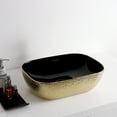 thumbnail image 3 of Isabella Plus Collection Rectangular Above Mount Basin with an Embossed Exterior, Smooth Interior, and Center Drain - Black/Gold, 3 of 4