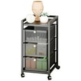 thumbnail image 5 of 4/5/6 Tiers Slim Rolling Storage Cart, Fruit Vegetable Storage Cart, Narrow Metal Storage Cart with Pull-Out Basket, Fruit Vegetable Metal Wire Shelf for Living Room, Kitchen-Black,Four Layer, 5 of 8
