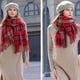 thumbnail image 5 of Bufanda clásica suave y lujosa de cachemira a cuadros para invierno, cálida, para hombres y mujeres, chales largos, bufandas de rejilla, suaves y ligeras, 5 of 5