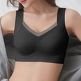 thumbnail image 3 of Women Thick Strap Bra Support Mesh V Neck Seamless Bra Comfy Casual Daily Tops, 3 of 6