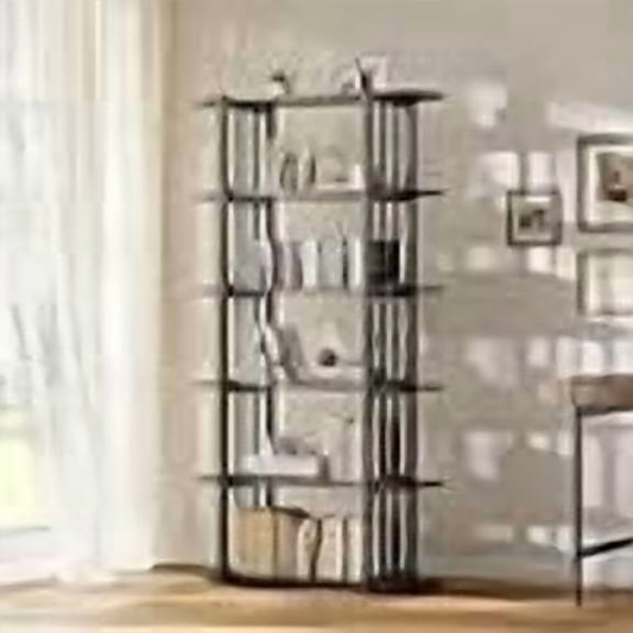 Estantería de 6 Niveles, Librero Independiente Unidad de Estantería de Almacenamiento, Estructura de Metal y Tablero de Partículas, 11.81"D x 33.07"W x 70.87"H, Negro