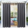 thumbnail image 3 of Outdoor Curtain - Three-layer Fabric Design Heat Insulation Sunscreen And Waterproof Blackout Patio Curtains Outside Deor Privacy Protect for Pavilion/Porch/Yard/Cabin, 3 of 6