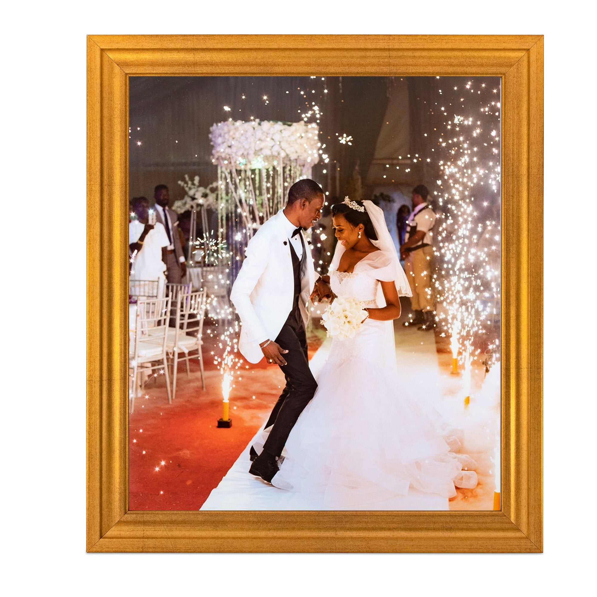 ArtToFrames 16x20 Inch Muted Gold Glow Picture Frame, This Gold MDF Poster Frame is Great for Your Art or Photos, Comes with 060 Plexi Glass (4680)