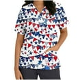thumbnail image 3 of Gamivast Scrubs for Women Patriotic Flag Print Short Sleeve Nursing Scrubs V-Neck Moisture Wicking Quick-Dry Scrub Tops Pocket Modern Fit Workwear, 3 of 5