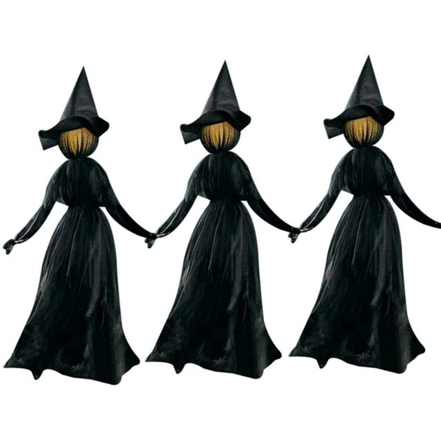 3 PCS/Set Lighted Halloween Witch Decoration Set Sound Voice Control Glow and Sound Haunted House Party Props