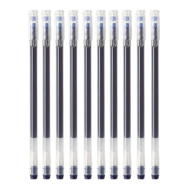 Bwiyojiz Storage & Organization Count 10pcs Large Capacity Fast Drying Basic Blackness and Red Bule Gel Pens Write Smoothly 1ml, Blue, Home Gifts