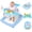 Blue, variant on PRVAETU Baby Walker & Activity Center W/ Music & Lights,3 Adjustable Height, Anti-Rollover & Foldable for Infant Boy and Girl 6-18 Months,Pink Print