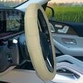 thumbnail image 4 of Deluxe Full Grain Authentic Leather Steering Wheel Cover Fits 14.5" - 15.5", 4 of 5