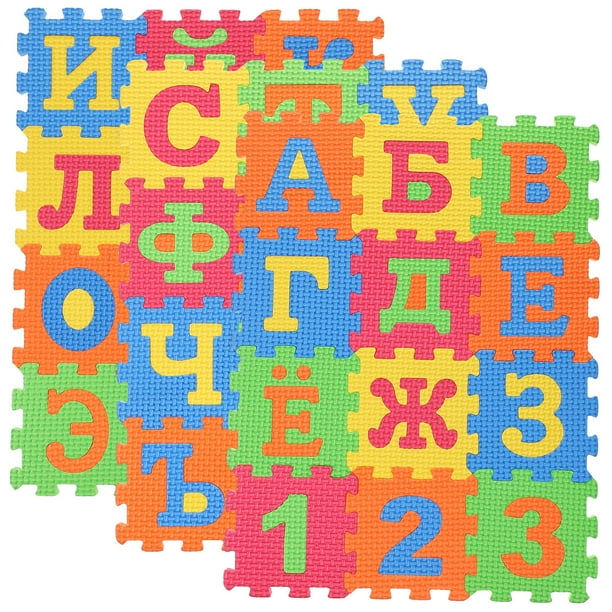 Tapete de juego con el alfabeto ruso de 36 piezas, rompecabezas de letras rusas, tapete de juego para bebés, juguete de suelo para bebés