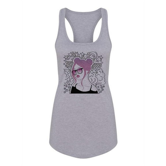 Fashion Woman In Pink Racerback Tank Women -Image by Shutterstock, Female Small