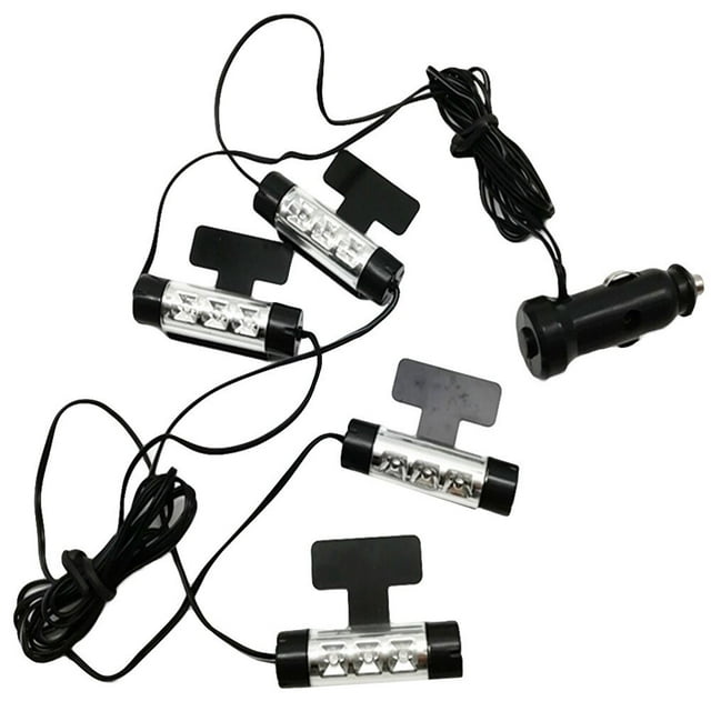 LNGOOR Car Interior Atmosphere Light 12 LEDs 12V Auto Decoration Lamp Floor Lights for Car Vehicles Blue
