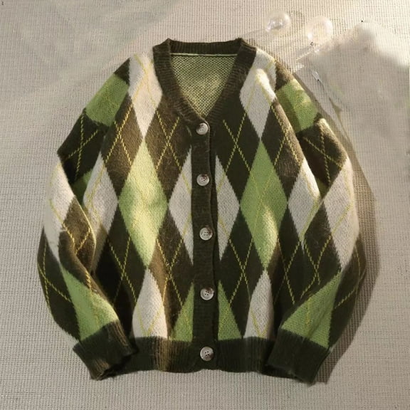 VALMASS Acrylic Long Sleeve Crewneck Fashion Print Slim Fit Knit Ugly Sweater Man (XL, Green)