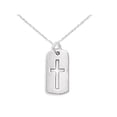thumbnail image 1 of Cross Necklace with Cut Out Tag Sterling Silver, Includes Chain, 1 of 1