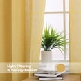 thumbnail image 4 of Haperlare Linen Living Room Curtain 37"W x 95"L Ertra Long Semi-Sheer Farmhouse Light Filtering Window Drapes for Bedroom, Yellow, 2 Panels, 4 of 6