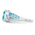 thumbnail image 5 of Auriga Fine Jewelry 925 Sterling Silver Rhodium Diamond & Sky Blue Topaz Ring for Women Size 7, 5 of 6