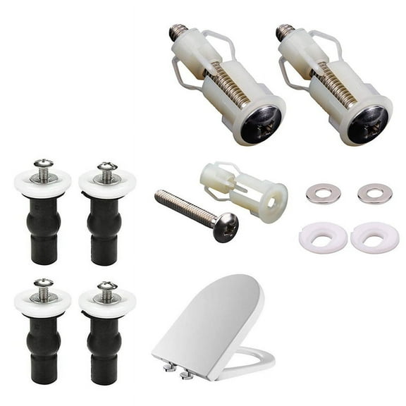 2 Set Toilet Hinges Screws WC Hole Fixing Universal Expanding Rubber Screw Top Nuts Blind Hole Hinges Fittings