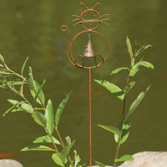 Cat with Bell Garden Stake