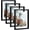 Black, variant on 4 Pack 8x10 Picture Frame, Double Glass Rustic Floating Picture Frames Display up to 10 x 12 photos for Desktop or Wall Hanging, Brown