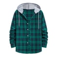 thumbnail image 2 of fartey Mens Flannel Plaid Hooded Shirts Jacket Casual Fall Winter Long Sleeve Button Down Flannel Shirts, 2 of 4
