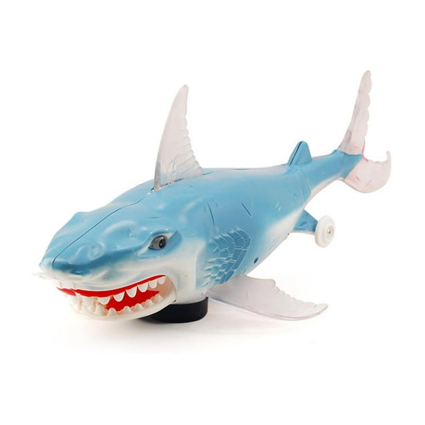 maskred Electric Shark Toy Simulation Electric Land Walking Shark Toy with  Light Music Universal Mobile Toy with Light Projection Blue 