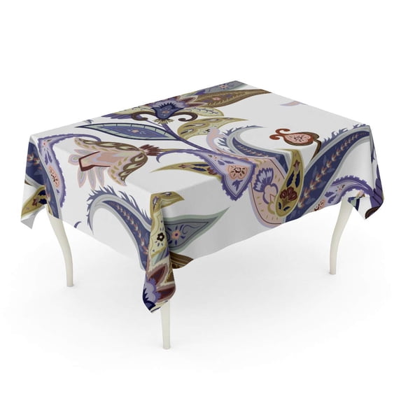 LADDKE Ethnic Fantasy Flowers Paisley Pattern Floral Batik Packaging Ornamental Tablecloth Table Desk Cover Home Party Decor 52x70 inch