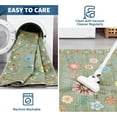 thumbnail image 7 of Senfot 8x10 Area Rugs,Kitchen Floral Runner Rugs Runners for Bedroom Hallway, Soft Ultra-Thin Indoor Low Pile Flower Carpet with Non Slip Backing Green, 7 of 7