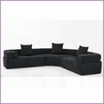 thumbnail image 5 of Modern Boucle 4-Seater Modular Curved Sofa for Living Room – Oversized Combinable Design with Pillows, 5 of 26