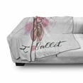 thumbnail image 3 of Ballerina Soft Flannel Fleece Throw Blanket, I Love Ballet Typography with Paint Illustration of Pair of Pointe Shoes, Cozy Plush for Indoor and Outdoor Use, 50" x 70", Multicolor, by Ambesonne, 3 of 6