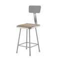 thumbnail image 2 of NPS 6300 Series 24" Modern Metal Heavy Duty Stool with Backrest in Brown/Gray, 2 of 2