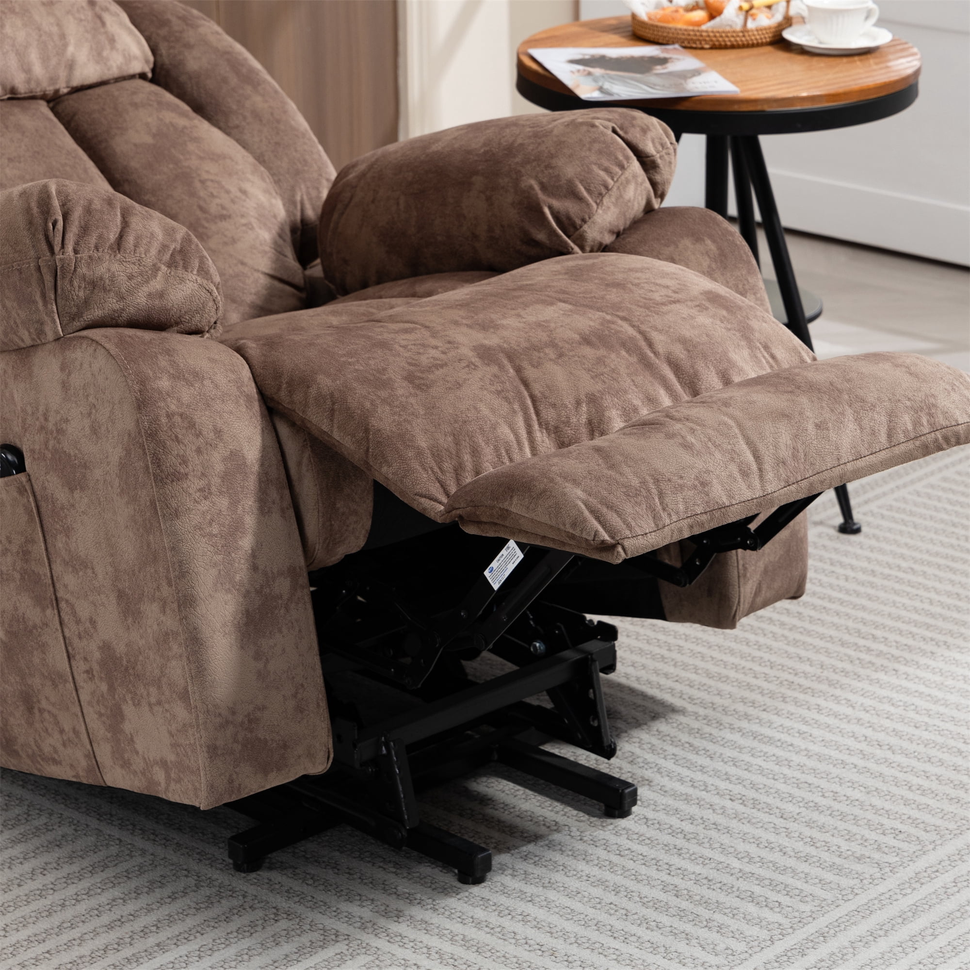 Aukfa Power Lift Recliner with Massage&Heat for Elderly, 23" Deep Seat Armchair, Infinite Position, Brown