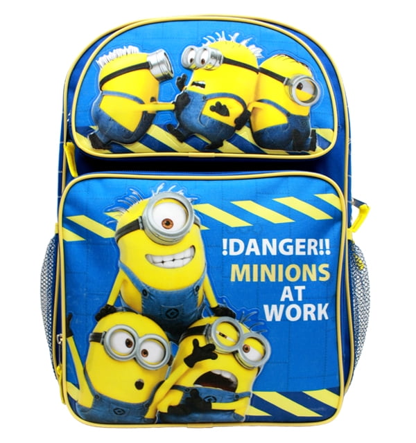Minion At Work Danger Despicable Me 2 Medium Size 14" School Bag Backpack 