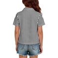 thumbnail image 7 of CCRFTGI Polo Shirts for Kids Girls Size 10-12 Striped Shirt Short Sleeve Polo Shirts School Uniform Athletic Sport Lapel Button Collared Polo Summer Tops Black 5-6 Years, 7 of 7
