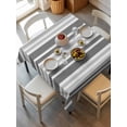 thumbnail image 6 of Grey Stripe Table Cloth, Farmhouse Minimalist Striped Waterproof Tablecloth for Square Tables, Reusable Washable Fabric Table Cover for Restaurant Kitchen Dining Tables 60"x60", 6 of 6
