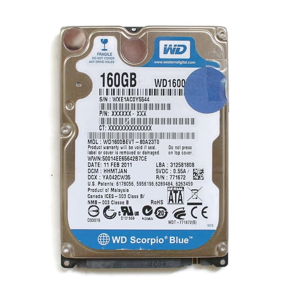 WD BLACK 320GB 2.5'' HDD WD3200BPKT, 15JUL2013 R, DCM: HHOTJHB