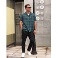 thumbnail image 7 of COOFANDY Mens Short Sleeve Button Down Shirt Plaid Button Up Shirts Casual 75% Cotton Work Shirts, 7 of 7