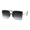 thumbnail image 2 of Mens Oversize Square Rectangular Double Bridge Pilots Sunglasses Gold Tortoise Smoke, 2 of 4